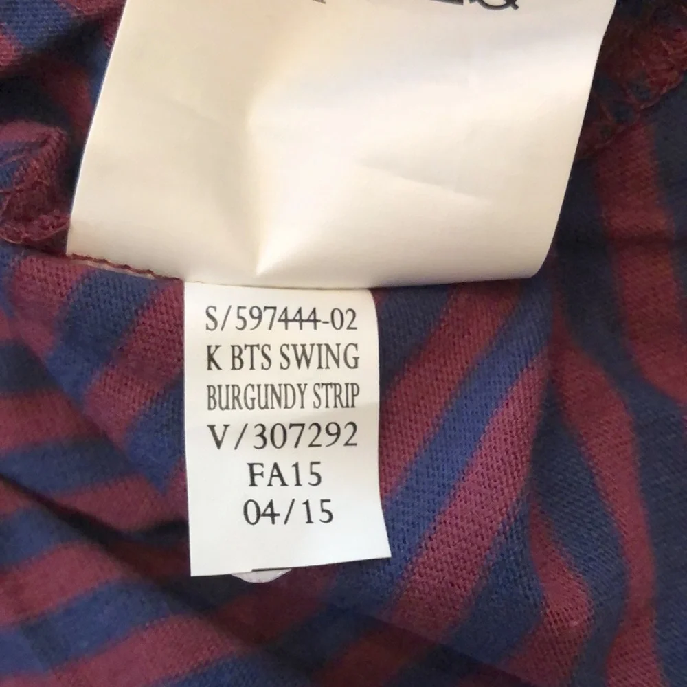 Old Navy Burgundy Stripe Fit & Flare Dress L 10 12